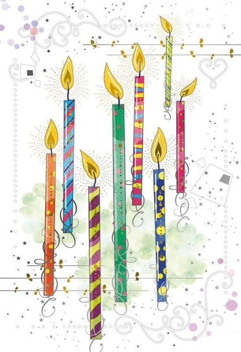 Karnet 12x18cm + koperta Świeczki