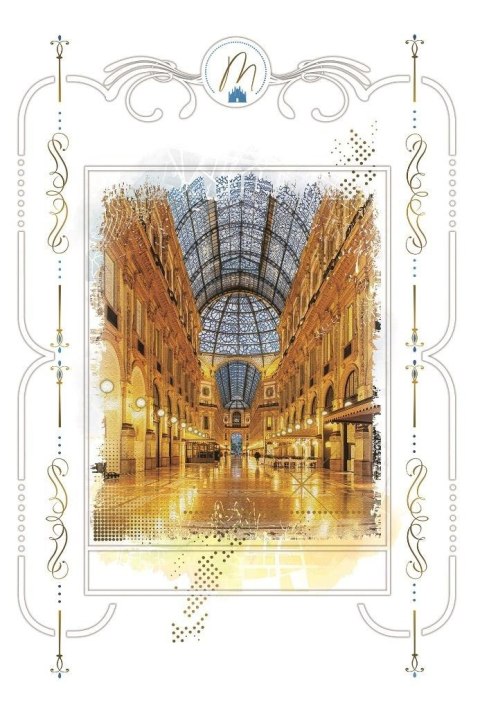 Karnet 12x18cm + koperta Wnętrze Galerii Mediolan