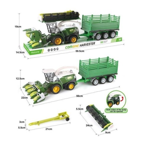Zestaw kombajnów z przyczepą