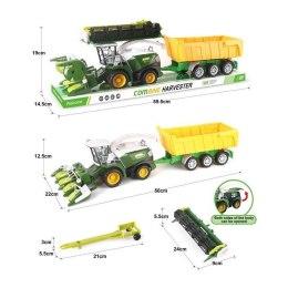 Kombajn z żółtą przyczepą