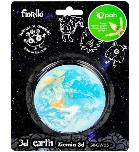 Naklejka fluorescencyjna 3D Ziemia 8,5cm