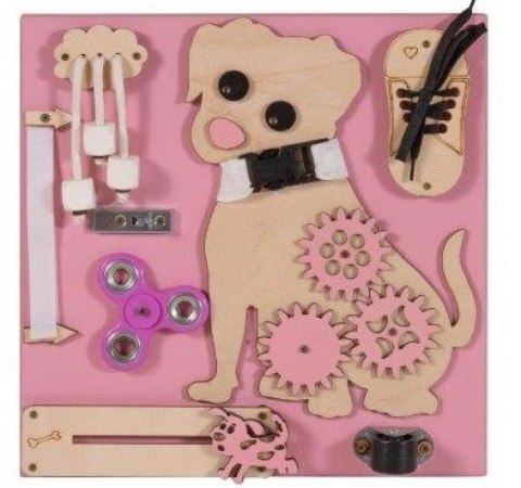 Tablica manipulacyjna Pies Hugo różowa