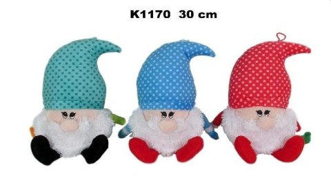 Krasnal w czapce w kropeczki 30cm MIX