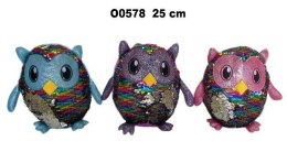Sowa cekiny 25cm MIX