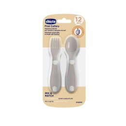 Pierwsze sztućce plastikowe szare 12m+