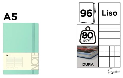 Notatnik A5/96K zielony pastelowy MIX