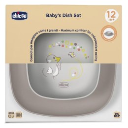 Zestaw 2 talerzy szary 12m+