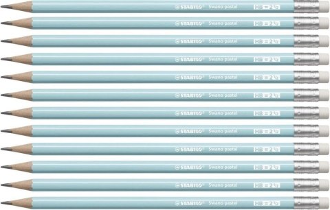 Ołówek Swano Pastel HB z gumką niebieski (12szt)