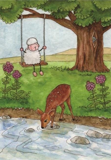 Pocztówka z kolorowanką - Dusza moja pragnie