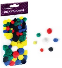 Pompony kolorowe mix 78szt