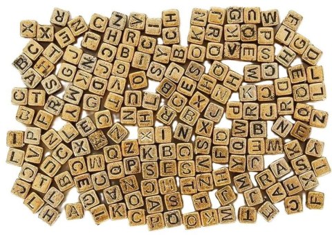 Koraliki ABC - Złote literki 6mm 30g