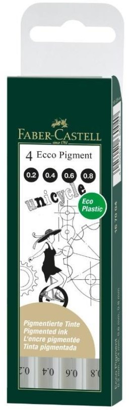 Cienkopis Ecco Pigment 4szt w etui FABER CASTELL