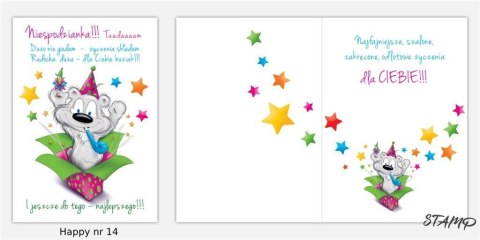 Karnet Happy B6 + koperta wzór nr 14