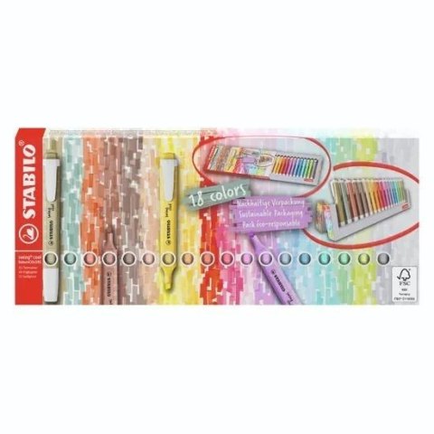 Zakreślacz Swing Cool pastel 18 kolorów STABILO