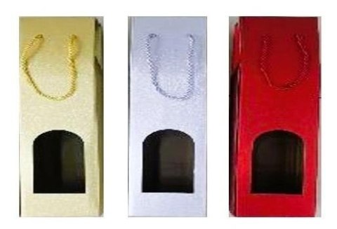 Torebka prezentowa butelka z okienkiem mix