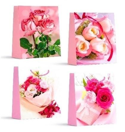 Torebka prezentowa L Kwiaty mix