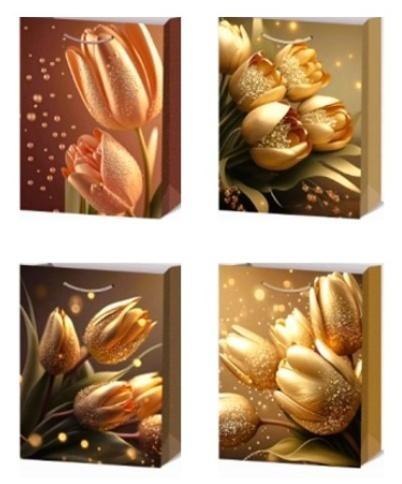 Torebka prezentowa L Kwiaty mix