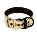OBROŻA BONDAGE FETISH METALLIC PUP COLLAR WITH LEASH 24-0550