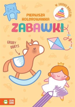 Pierwsza kolorowanka. Gruby obrys. Zabawki
