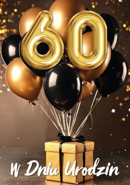Karnet B6 3D Urodziny 60