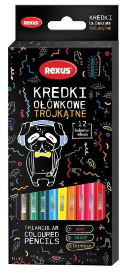 Kredki ołówkowe trójkątne 12kolorów