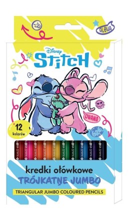 Kredki ołówkowe trójkątne Jumbo 12 kolorów Stitch