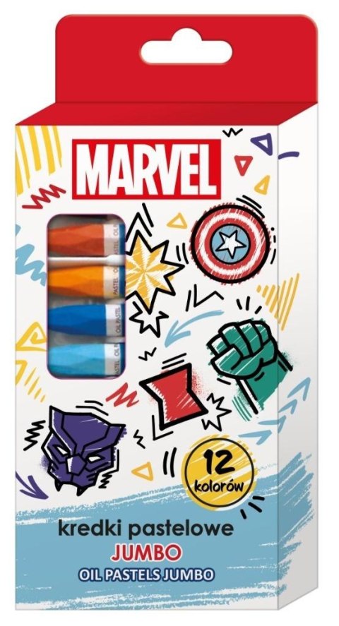 Kredki pastelowe jumbo Avengers 12 kolorów