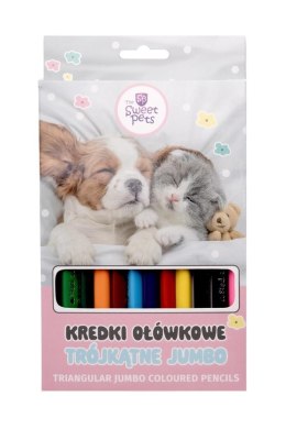 Kredki trójkątne jumbo The sweet pets 12 kolorów