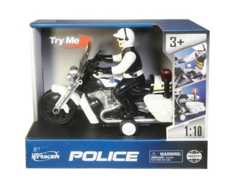 Motor policyjny ze światłem i dźwiękiem