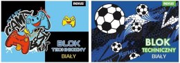 Blok techniczny A4/10K biały chłopiec mix