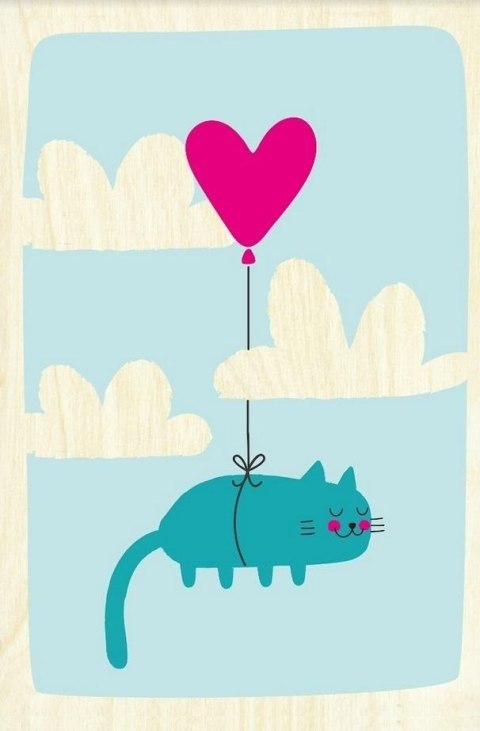 Drewniana kartka Walentynkowa - Love is in the air