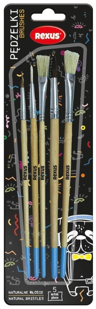 Pędzelki z naturalnego włosia 5szt