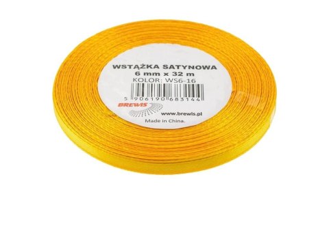 Wstążka satynowa żółta 6mmx32m