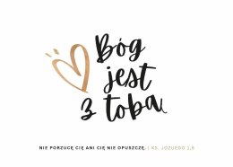 Karnet - Bóg jest z Tobą - serce