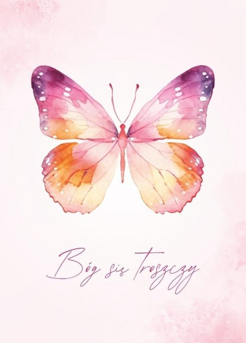 Karnet - Bóg się troszczy - motyl