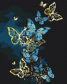 Malowanie po numerach + złota farba - Taniec...