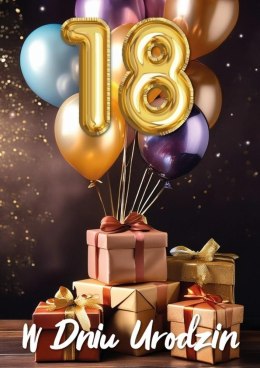 Karnet B6 3D Urodziny 18