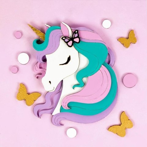 Zestaw kreatywny 3D jednorożec 2 18x18cm