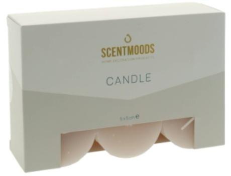 Rustykalna świeca w kolorze Coral 5x5cm 6szt