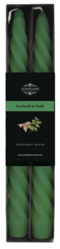 Świeca stołowa zakręcona Jasmine & Patchouli 2szt