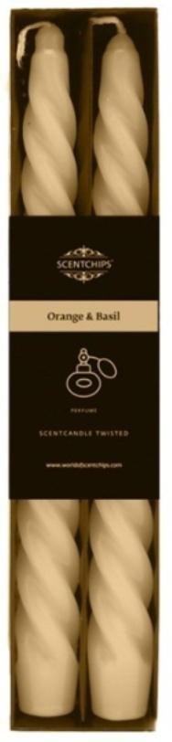 Świeca stołowa zakręcona Orange & Basil 2szt