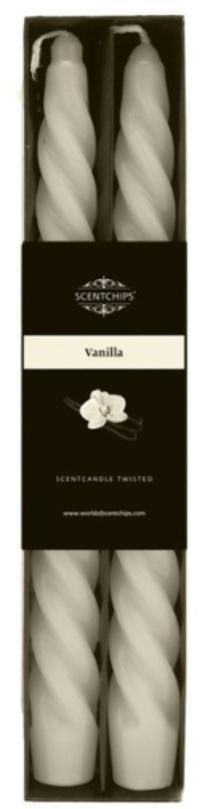 Świeca stołowa zakręcona o zapachu Vanilla 2szt
