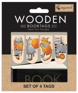 Zakładki drewniane do książki Kocie historie