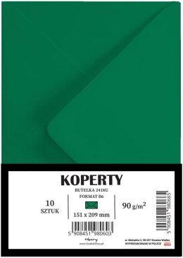 Koperty B6 butelkowa zieleń 10szt