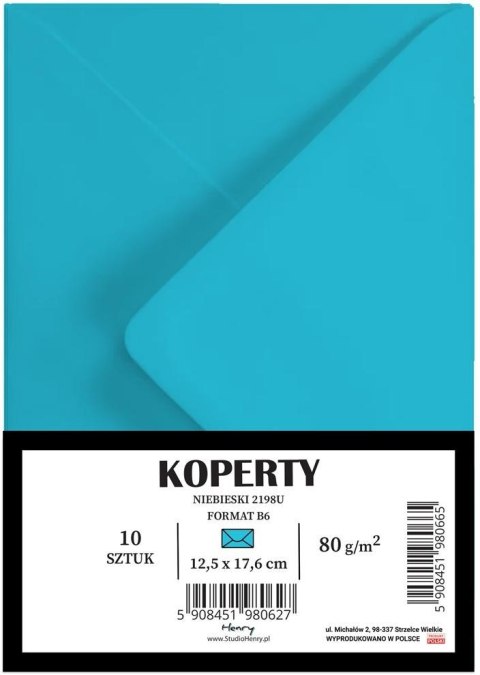 Koperty B6 niebieskie 10szt