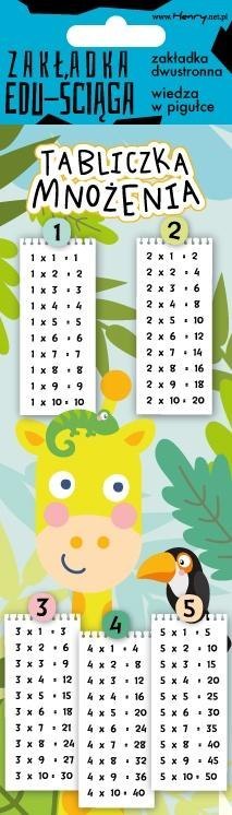 Zakładka edu-ściąga. Tabliczka mnożenia - żyrafa