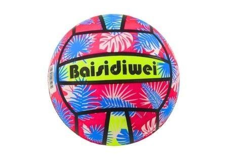 Piłka gumowa jaskrawa we wzorki różowa 24cm