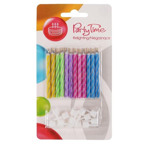 Świeczki urodzinowe - niegasnące psikuski 12szt