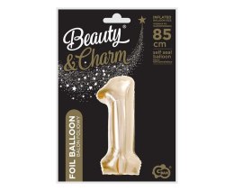 Balon foliowy B&C cyfra 1 szampański 85cm