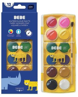 Farby akwarelowe 12 kolorów Bebe Kids